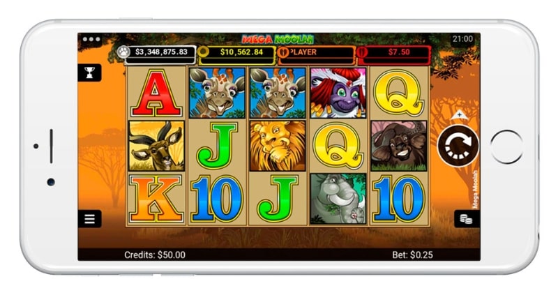 Mega Moola mobile casino slot